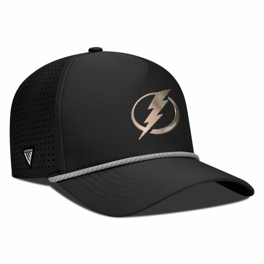 Tampa Bay Lightning Levelwear Gordon Copper Insignia Vented Adjustable Hat Black