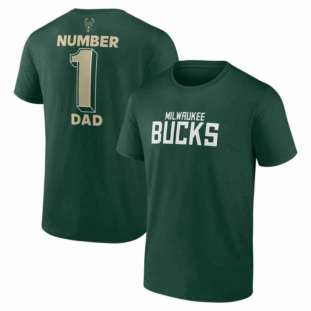 Milwaukee Bucks #1 Dad Jersey T-Shirt - Hunter Green on sale