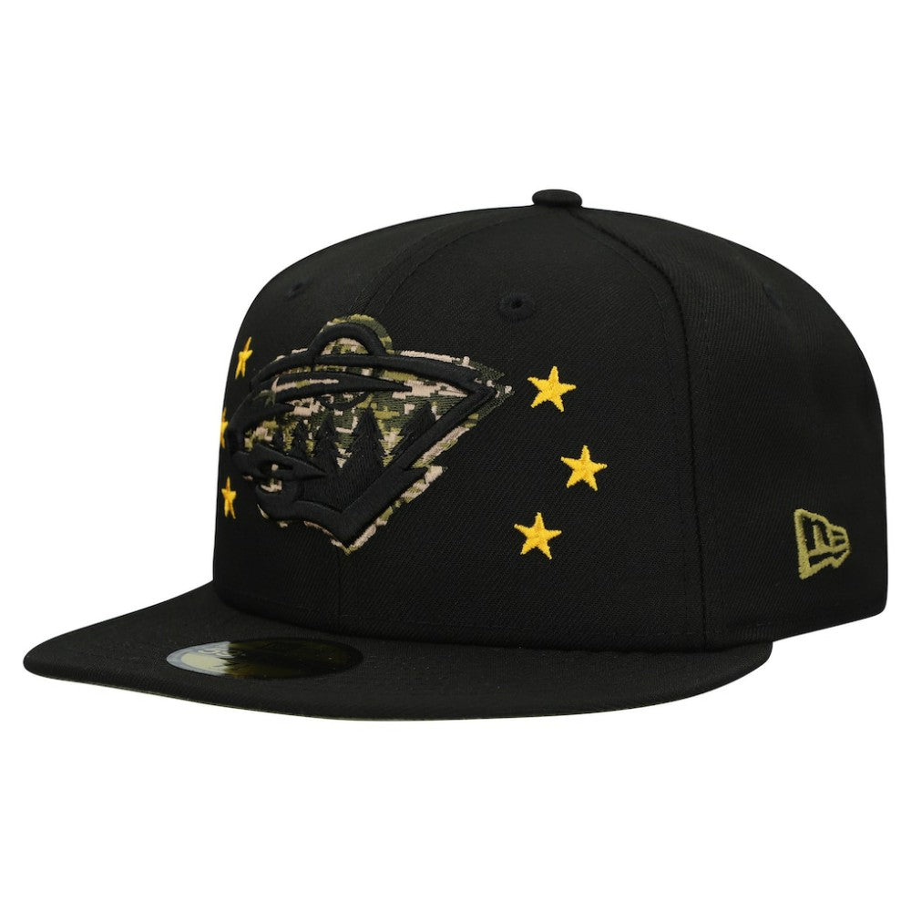 Minnesota Wild New Era Military Appreciation Digital Camo Stars 59FIFTY Fitted Hat Black