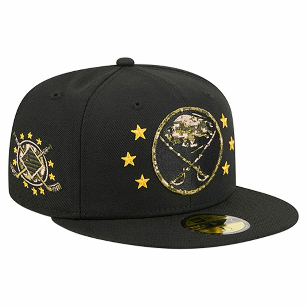 Buffalo Sabres New Era Military Appreciation Digital Camo Stars 59FIFTY Fitted Hat Black