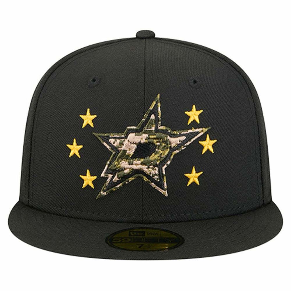 Dallas Stars New Era Military Appreciation Digital Camo Stars 59FIFTY Fitted Hat Black