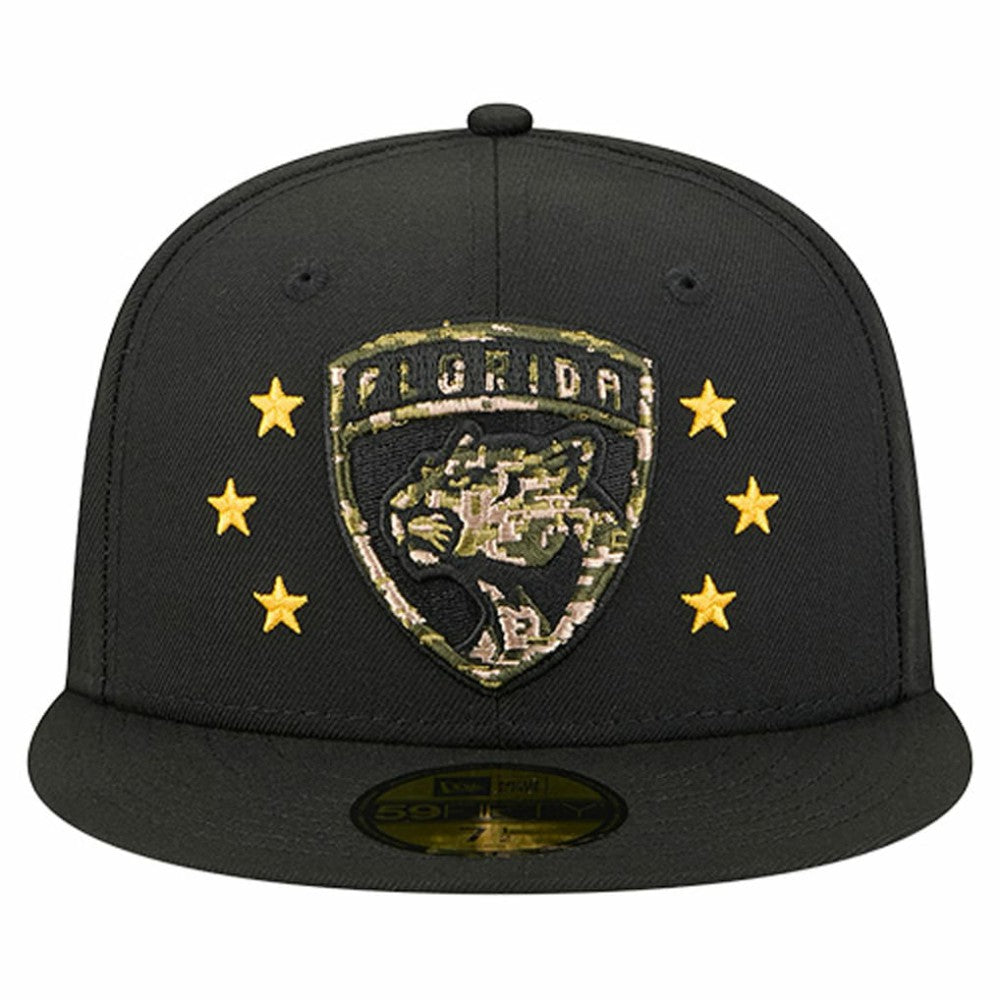 Florida Panthers New Era Military Appreciation Digital Camo Stars 59FIFTY Fitted Hat Black