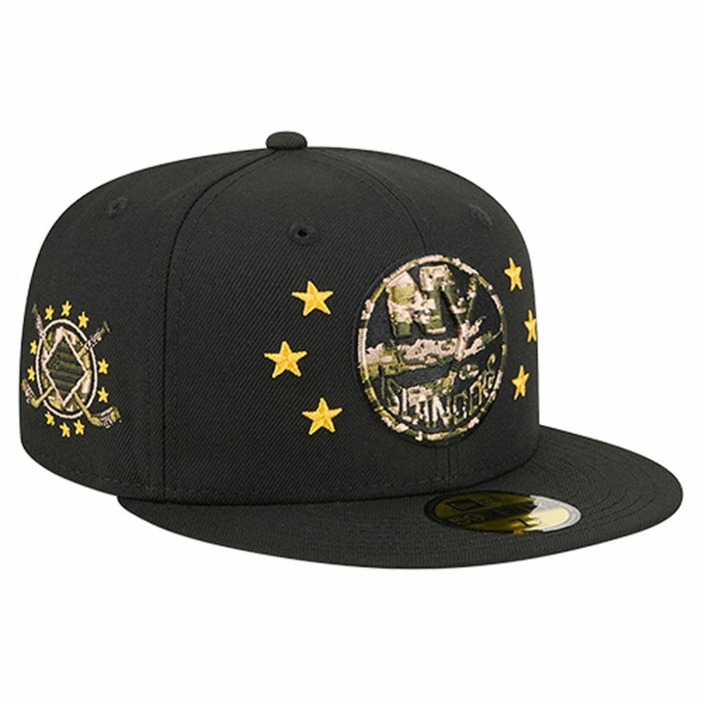 New York Islanders New Era Military Appreciation Digital Camo Stars 59FIFTY Fitted Hat Black