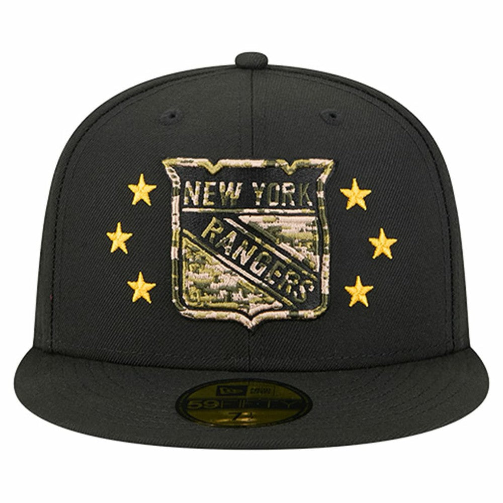 New York Rangers New Era Military Appreciation Digital Camo Stars 59FIFTY Fitted Hat Black