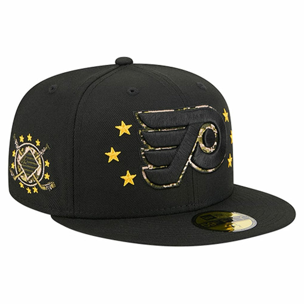 Philadelphia Flyers New Era Military Appreciation Digital Camo Stars 59FIFTY Fitted Hat Black
