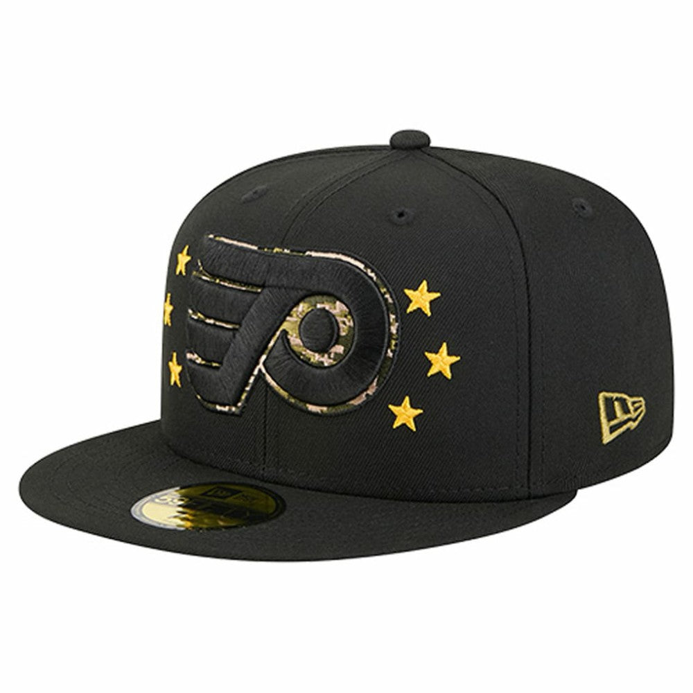 Philadelphia Flyers New Era Military Appreciation Digital Camo Stars 59FIFTY Fitted Hat Black