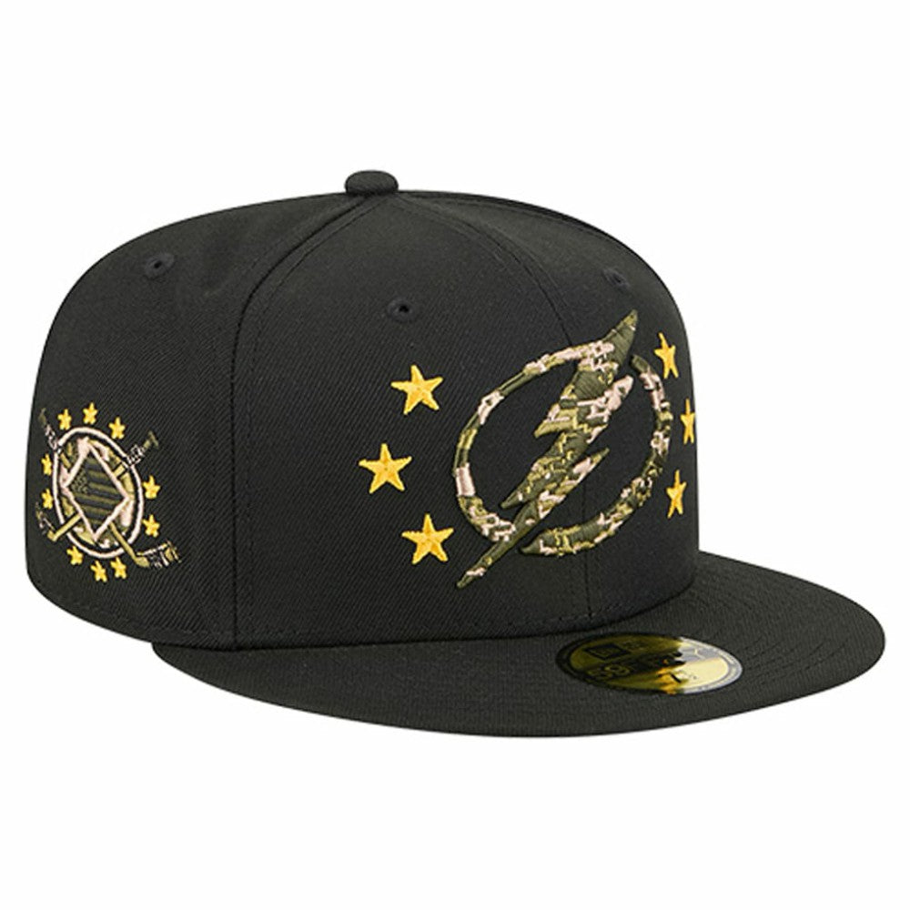Tampa Bay Lightning New Era Military Appreciation Digital Camo Stars 59FIFTY Fitted Hat Black