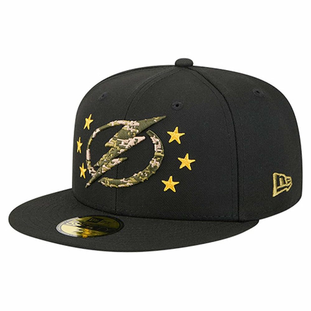 Tampa Bay Lightning New Era Military Appreciation Digital Camo Stars 59FIFTY Fitted Hat Black