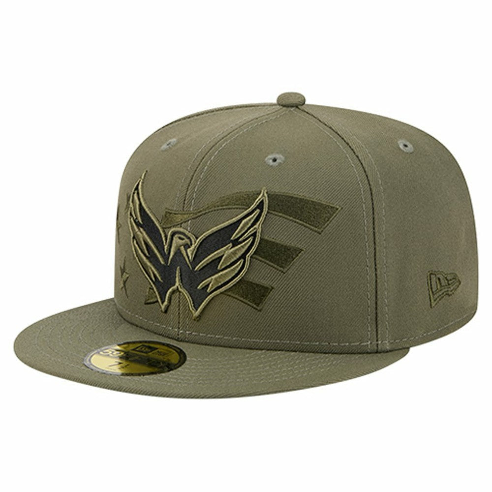 Washington Capitals New Era Military Appreciation Flag 59FIFTY Fitted Hat Olive