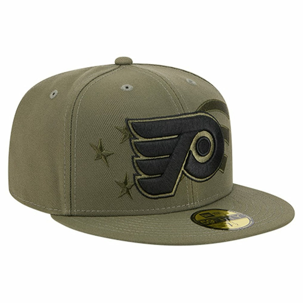 Philadelphia Flyers New Era Military Appreciation Flag 59FIFTY Fitted Hat Olive