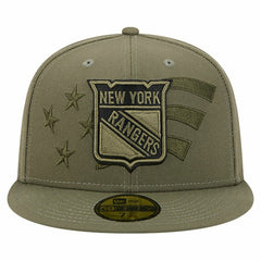 New York Rangers New Era Military Appreciation Flag 59FIFTY Fitted Hat Olive