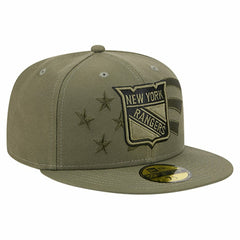 New York Rangers New Era Military Appreciation Flag 59FIFTY Fitted Hat Olive