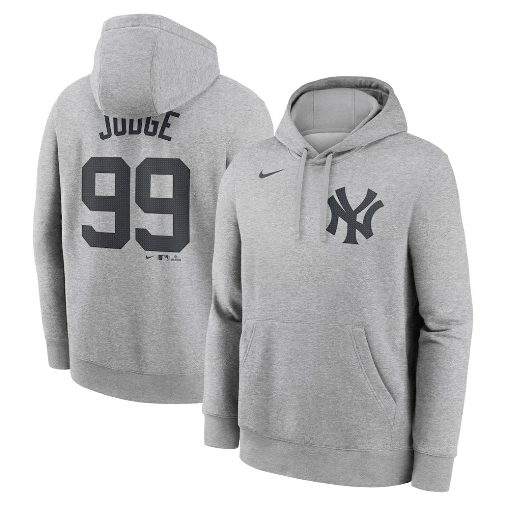 Aaron Judge New York Yankees Player Name & Number Club Fleece Pullover Hoodie - Heather Gray | Nike