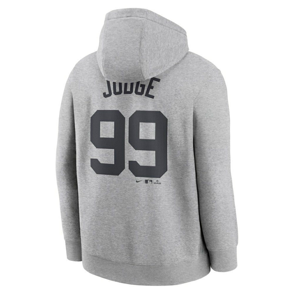 Aaron Judge New York Yankees Player Name & Number Club Fleece Pullover Hoodie - Heather Gray | Nike