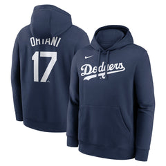 Shohei Ohtani Los Angeles Dodgers Player Name & Number Club Fleece Pullover Hoodie - Navy | Nike