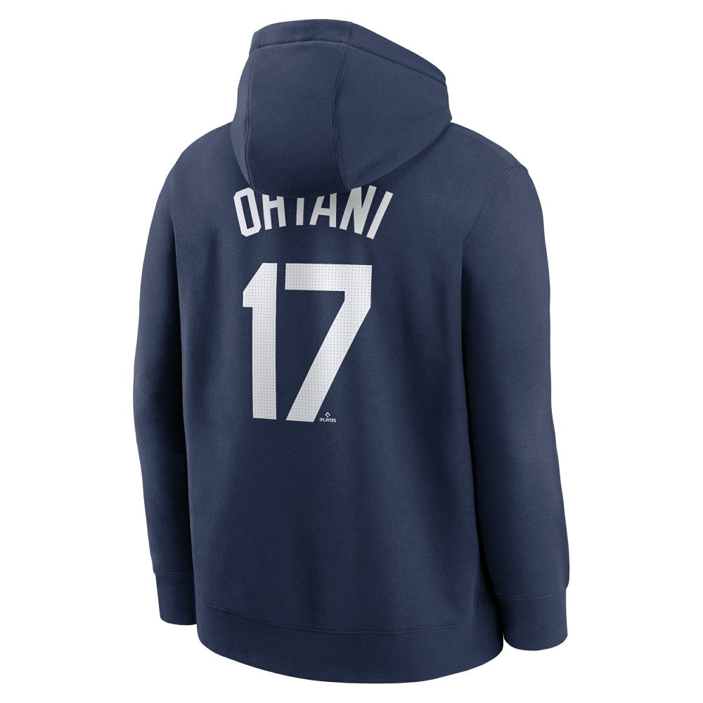 Shohei Ohtani Los Angeles Dodgers Player Name & Number Club Fleece Pullover Hoodie - Navy | Nike