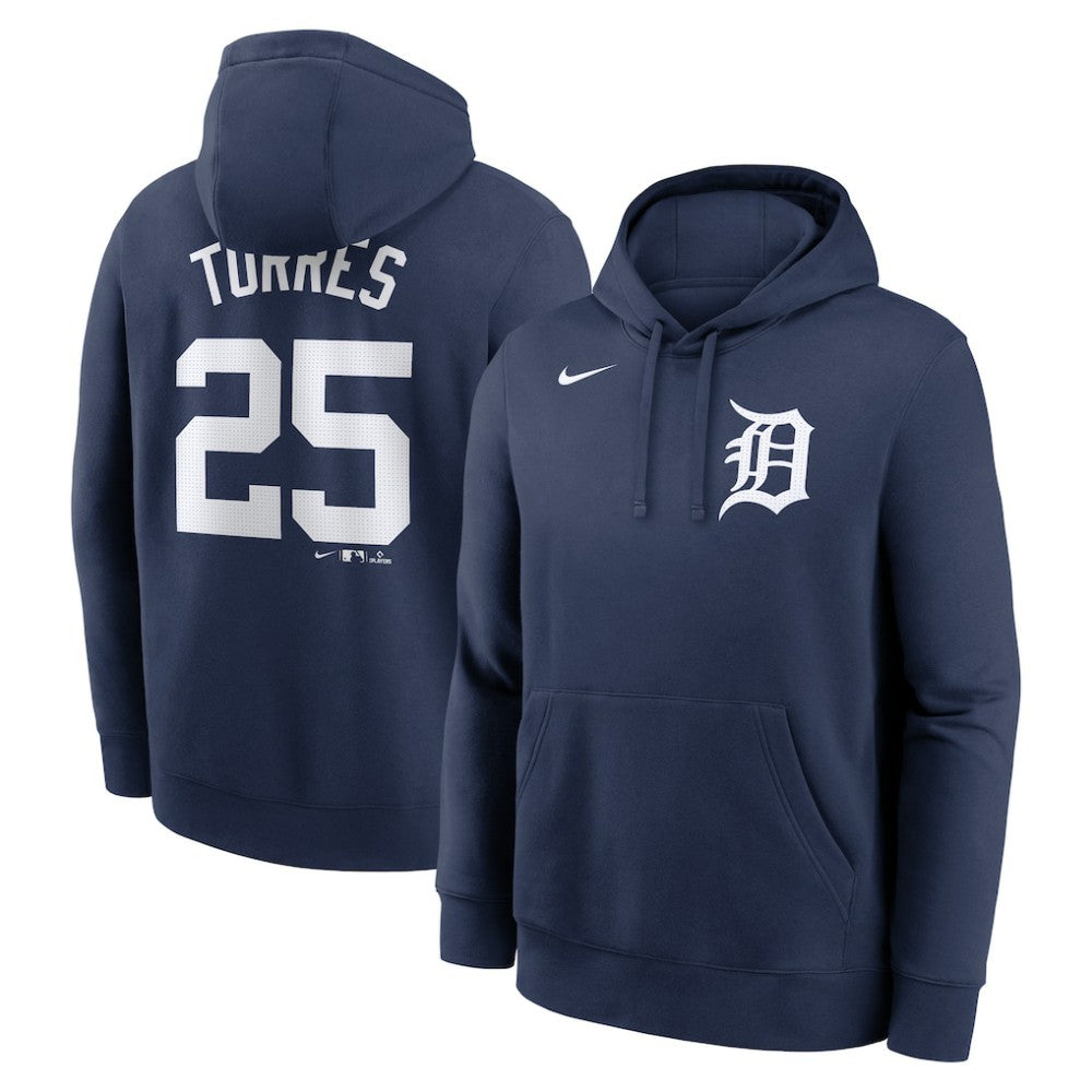 Gleyber Torres Detroit Tigers Player Name & Number Club Fleece Pullover Hoodie - Navy | Nike