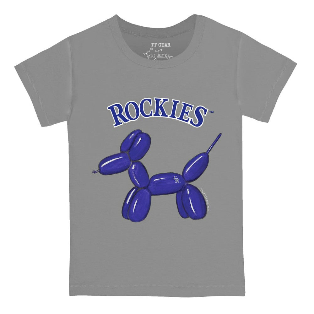 Colorado Rockies Tiny Turnip Youth Balloon Dog T-Shirt - Gray