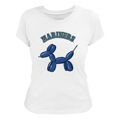 Seattle Mariners Tiny Turnip Women's Balloon Dog T-Shirt - White
