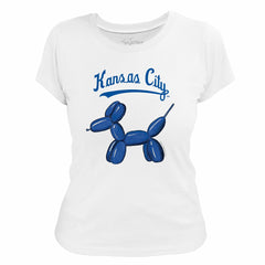 Kansas City Royals Tiny Turnip Women's Balloon Dog T-Shirt - White