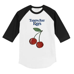 Tampa Bay Rays Tiny Turnip Youth Cherries 3/4-Sleeve Raglan Baseball T-Shirt - White