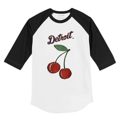 Detroit Tigers Tiny Turnip Youth Cherries 3/4-Sleeve Raglan Baseball T-Shirt - White