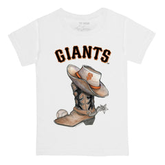 San Francisco Giants Tiny Turnip Youth Cowboy Boot T-Shirt - White