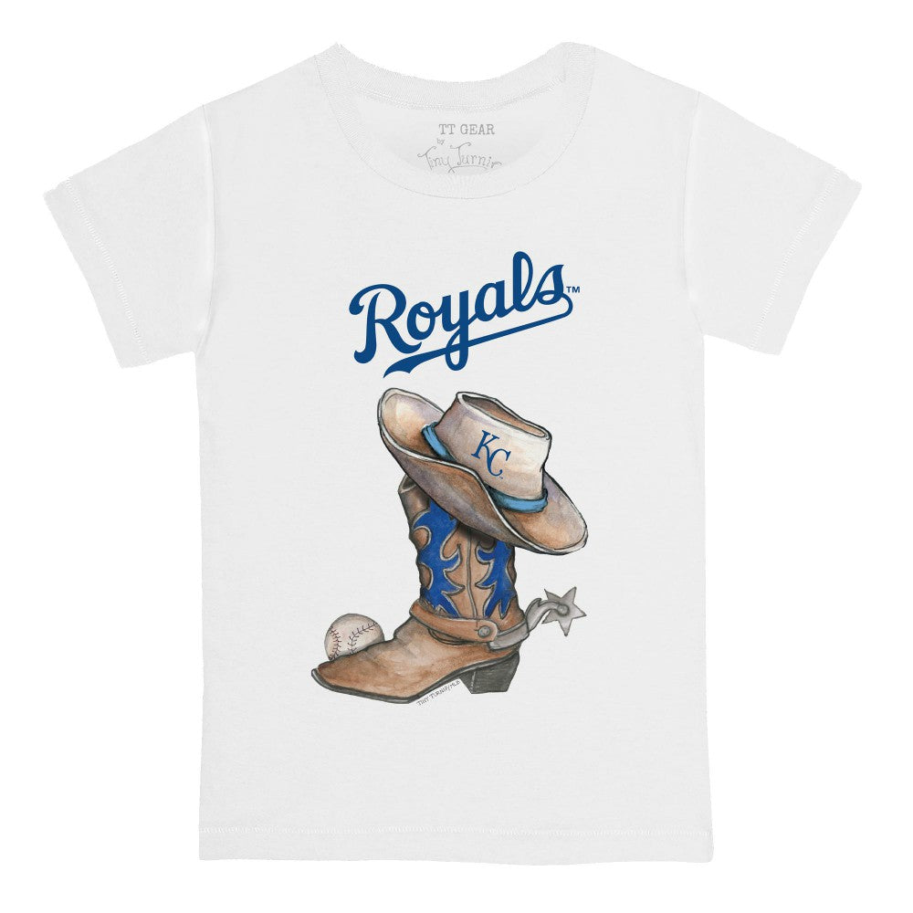 Kansas City Royals Tiny Turnip Youth Cowboy Boot T-Shirt - White