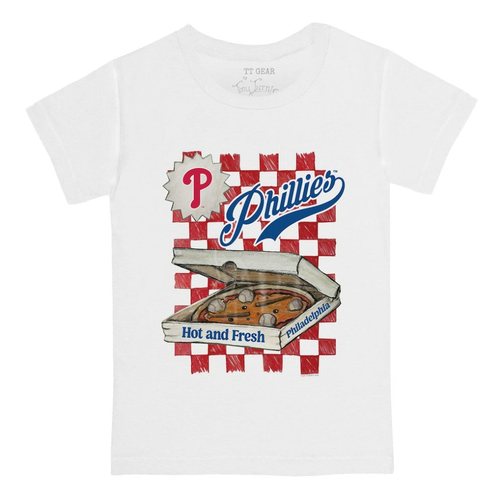 Philadelphia Phillies Tiny Turnip Youth Pizza T-Shirt - White
