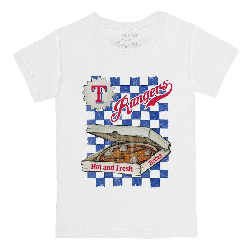 Texas Rangers Tiny Turnip Youth Pizza T-Shirt - White