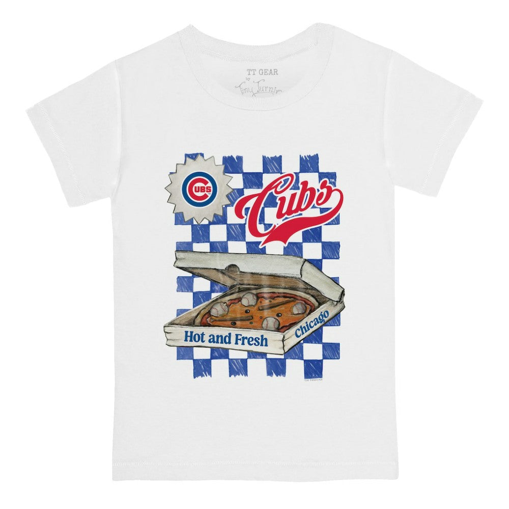 Chicago Cubs Tiny Turnip Youth Pizza T-Shirt - White