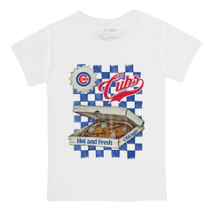 Chicago Cubs Tiny Turnip Youth Pizza T-Shirt - White