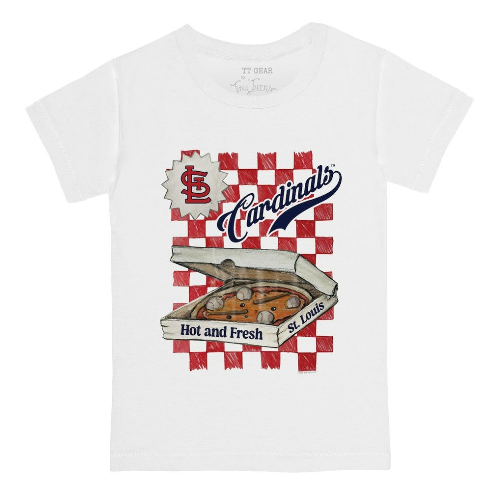 St. Louis Cardinals Tiny Turnip Youth Pizza T-Shirt - White