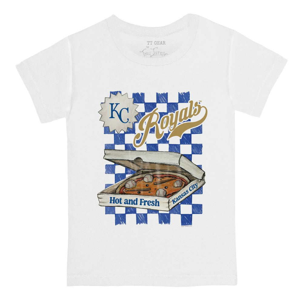 Kansas City Royals Tiny Turnip Youth Pizza T-Shirt - White