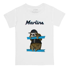 Miami Marlins Tiny Turnip Youth Sloth T-Shirt - White