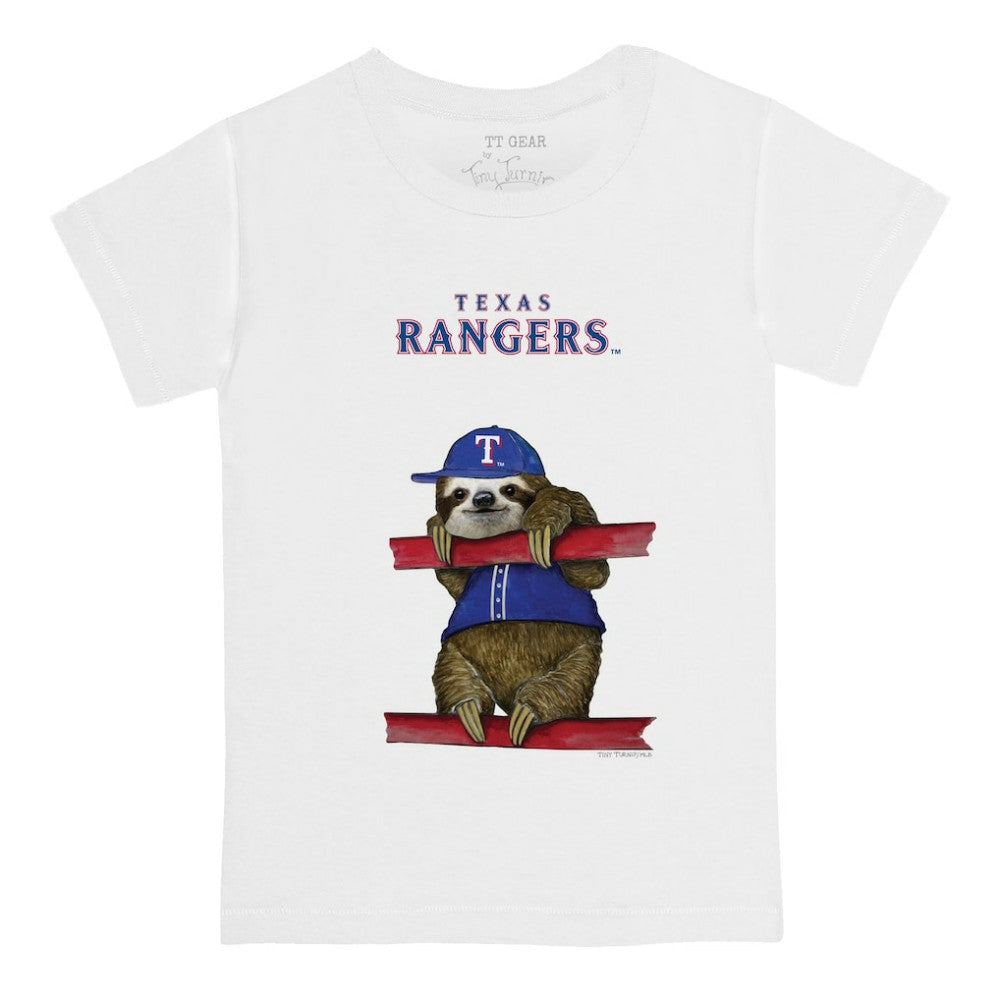 Texas Rangers Tiny Turnip Youth Sloth T-Shirt - White
