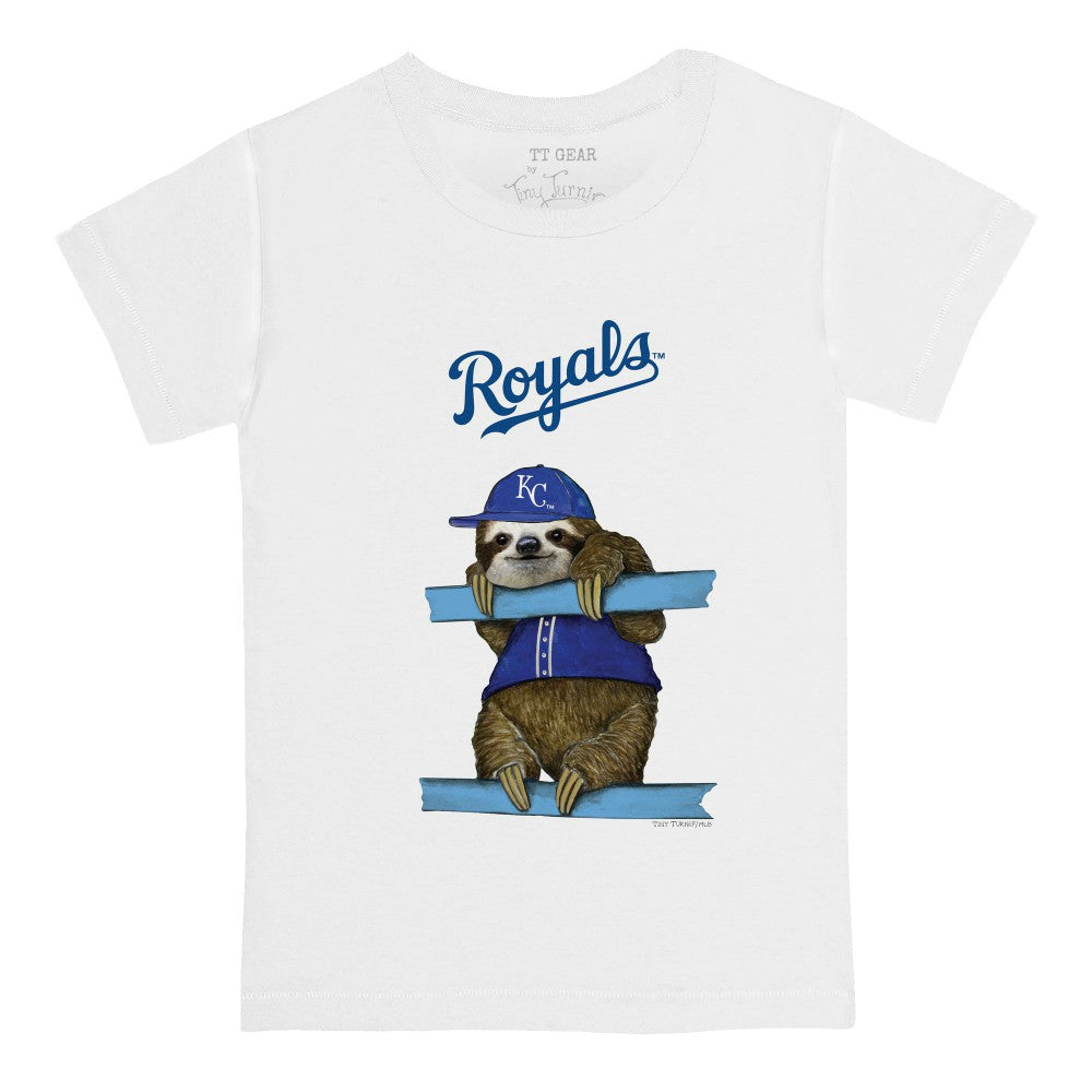 Kansas City Royals Tiny Turnip Youth Sloth T-Shirt - White
