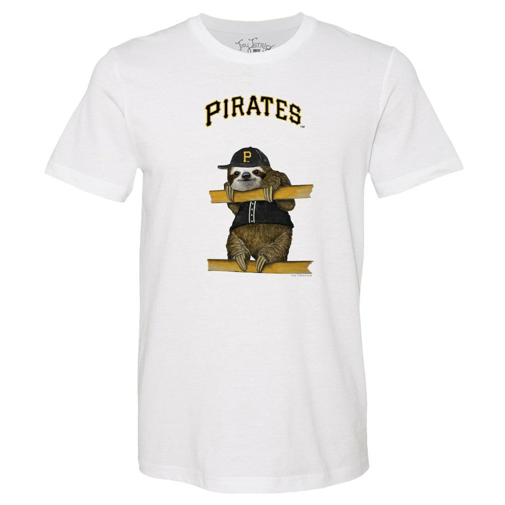 Pittsburgh Pirates Tiny Turnip Unisex Sloth T-Shirt - White