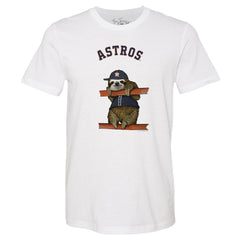 Houston Astros Tiny Turnip Unisex Sloth T-Shirt - White