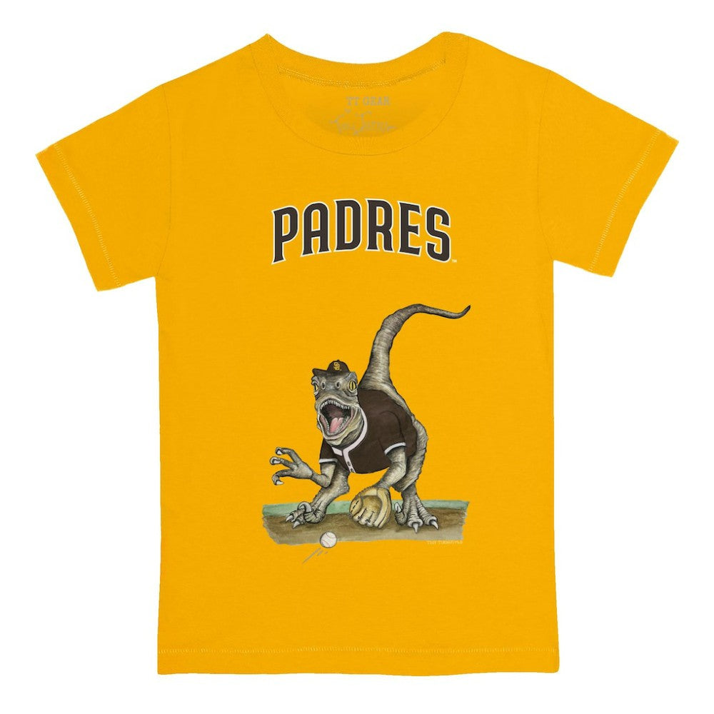 San Diego Padres Tiny Turnip Youth Velociraptor T-Shirt - Gold