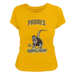 San Diego Padres Tiny Turnip Women's Velociraptor T-Shirt - Gold