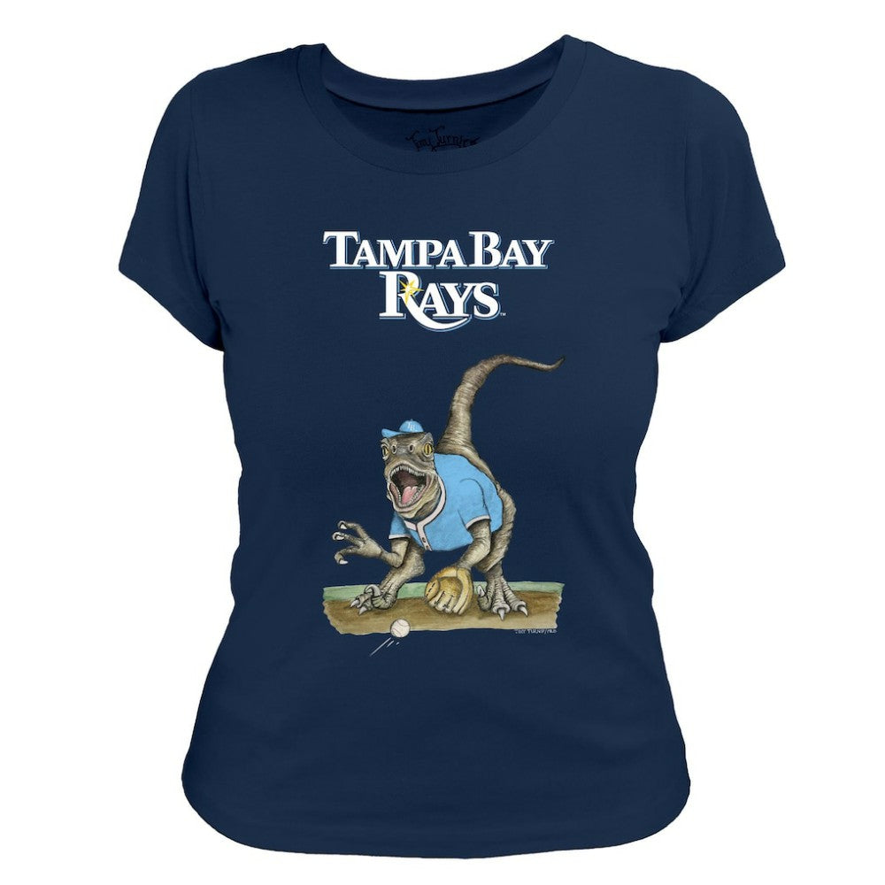 Tampa Bay Rays Tiny Turnip Women's Velociraptor T-Shirt - Navy