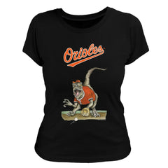 Baltimore Orioles Tiny Turnip Women's Velociraptor T-Shirt - Black