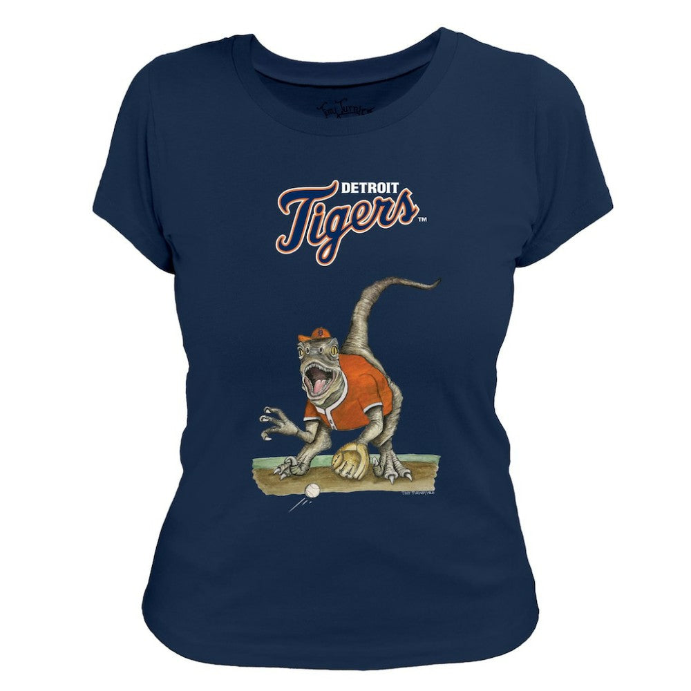 Detroit Tigers Tiny Turnip Women's Velociraptor T-Shirt - Navy