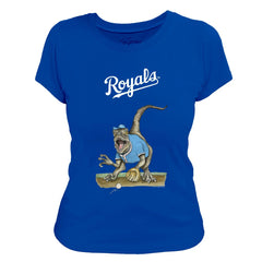 Kansas City Royals Tiny Turnip Women's Velociraptor T-Shirt - Royal