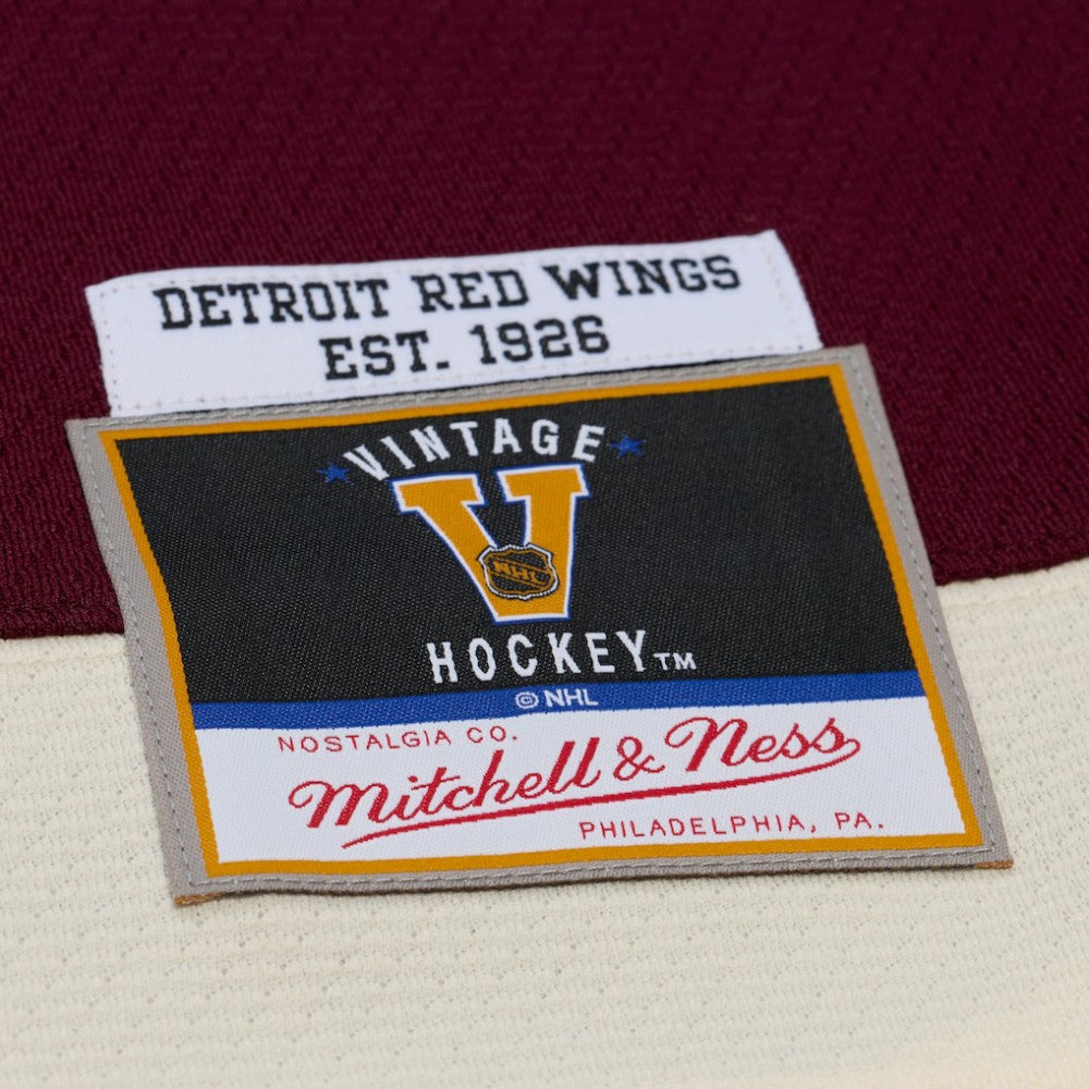 Detroit Red Wings Mitchell & Ness x Just Don Jersey Hoodie Crimson