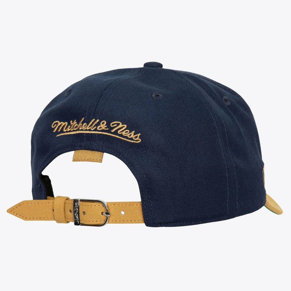 Pittsburgh Penguins Mitchell & Ness x Just Don Wave Script Pro Strapback Hat Navy/Gold