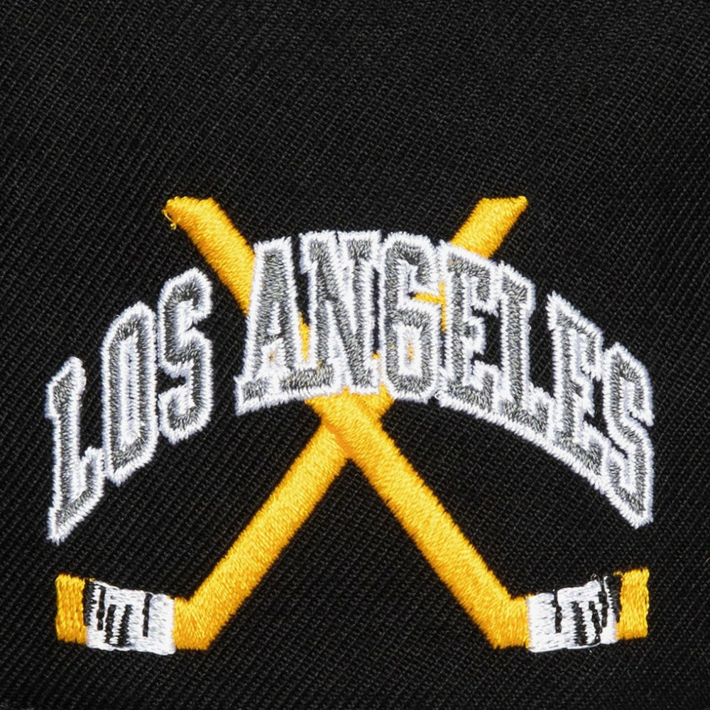Los Angeles Kings Mitchell & Ness x Just Don Wave Script Pro Strapback Hat Black