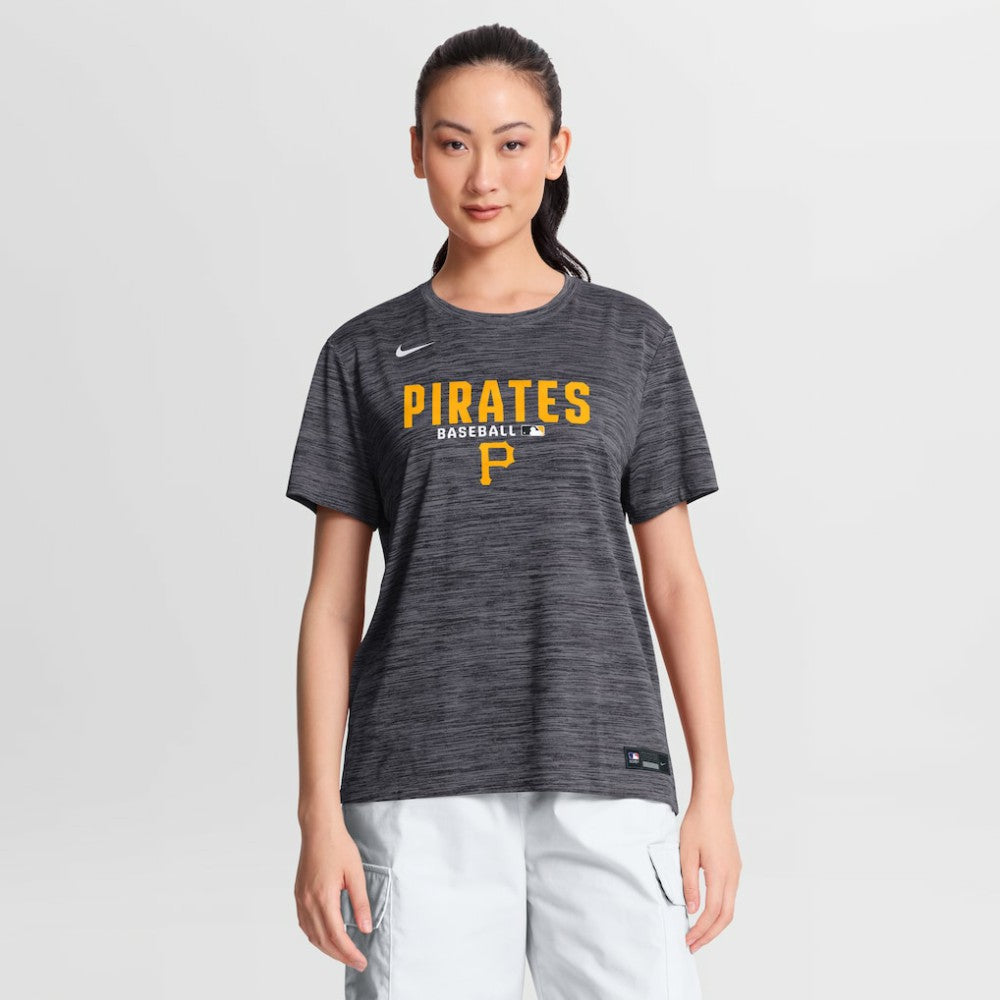 Pittsburgh Pirates Women's Authentic Collection Velocity Dri-FIT T-Shirt - Black | Nike