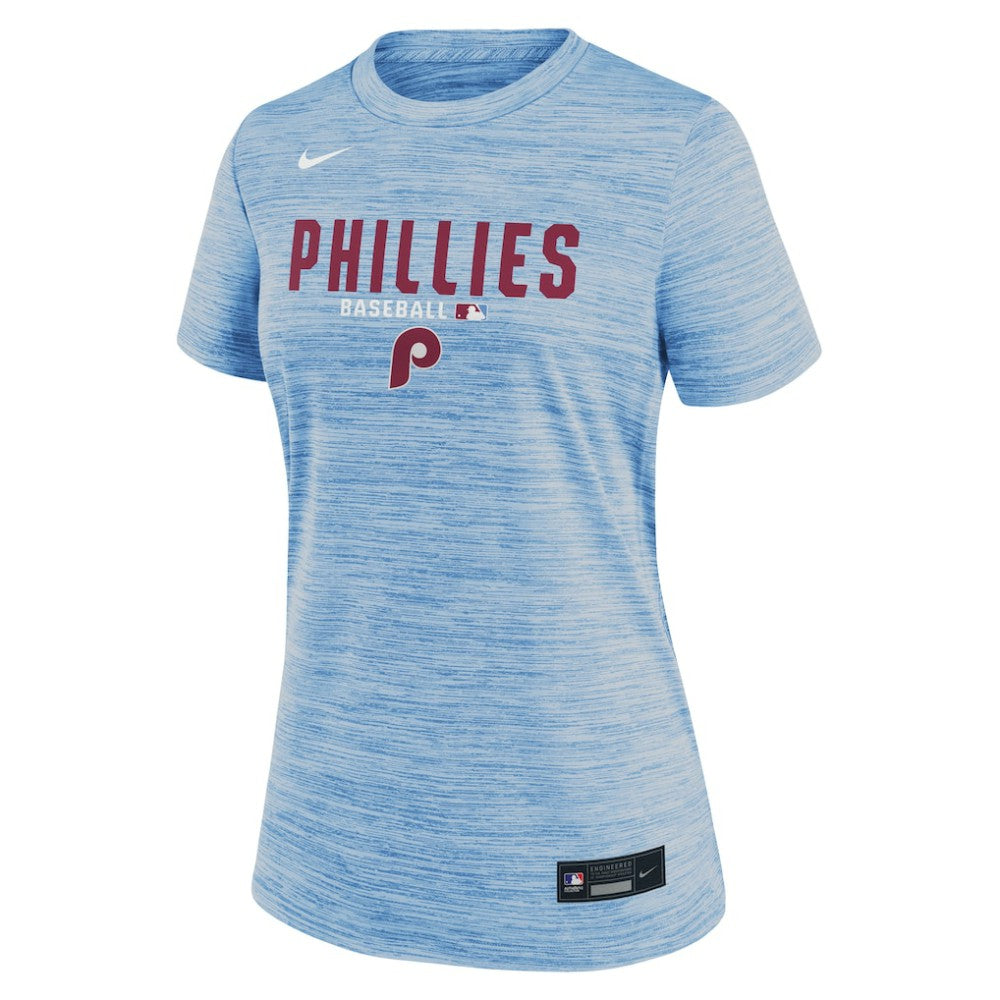 Philadelphia Phillies Women's Authentic Collection Alternate Logo Velocity Dri-FIT T-Shirt - Light Blue | Nike